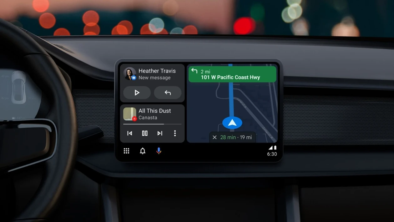 Android Auto on display panel