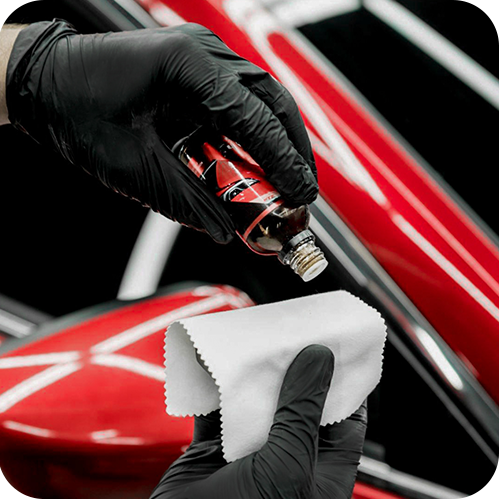ceramic wax application for car detailing