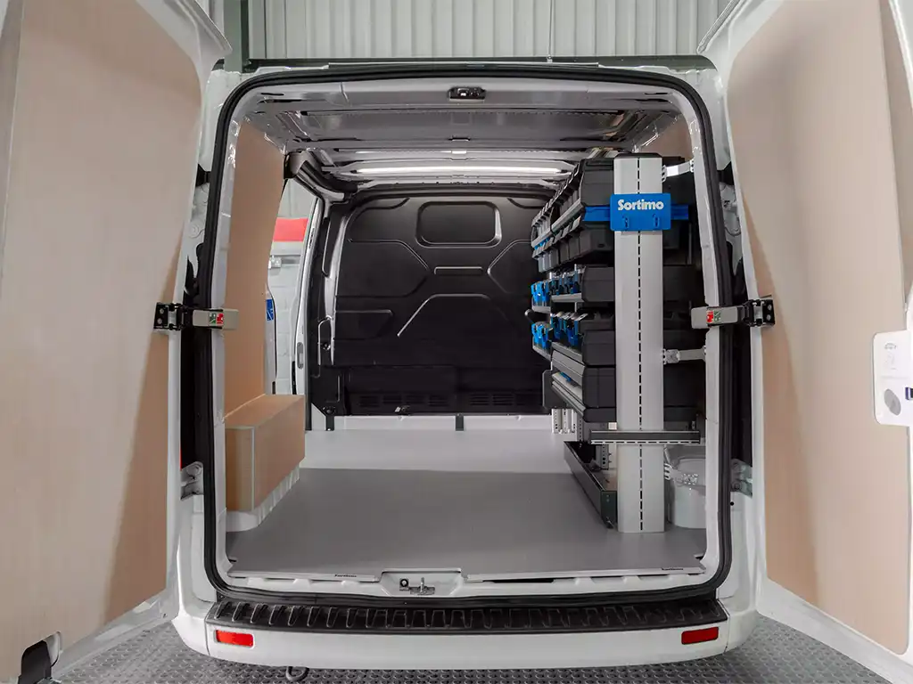 white van with racking inside