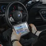car coding on tablet