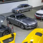 Mercedes SLS parked in the CBS Automotive facility