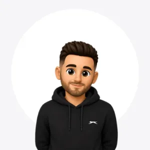 Profile avatar: a friendly man with dark hair and a beard wearing a black hoodie, on a pale circular backdrop.