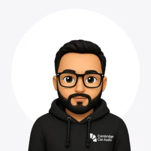 Avatar of a man with black hair and a beard, wearing glasses and a black Cambridge Car Audio hoodie logo visible on the chest.